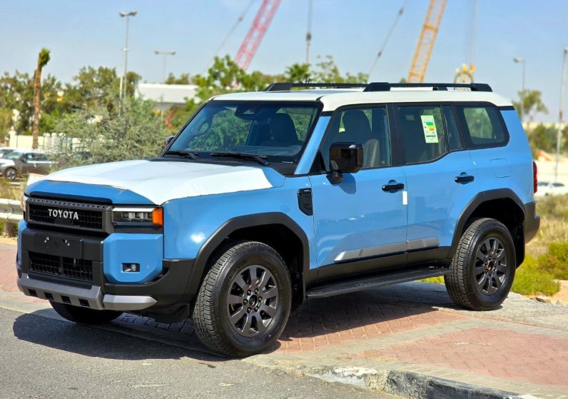 TOYOTA PRADO 2.4T PETROL – ADVENTURE HIGH PACKAGE – MEMORY SEATS – RADAR – HUD – 2025 MODEL – BLUE INSIDE BROWN